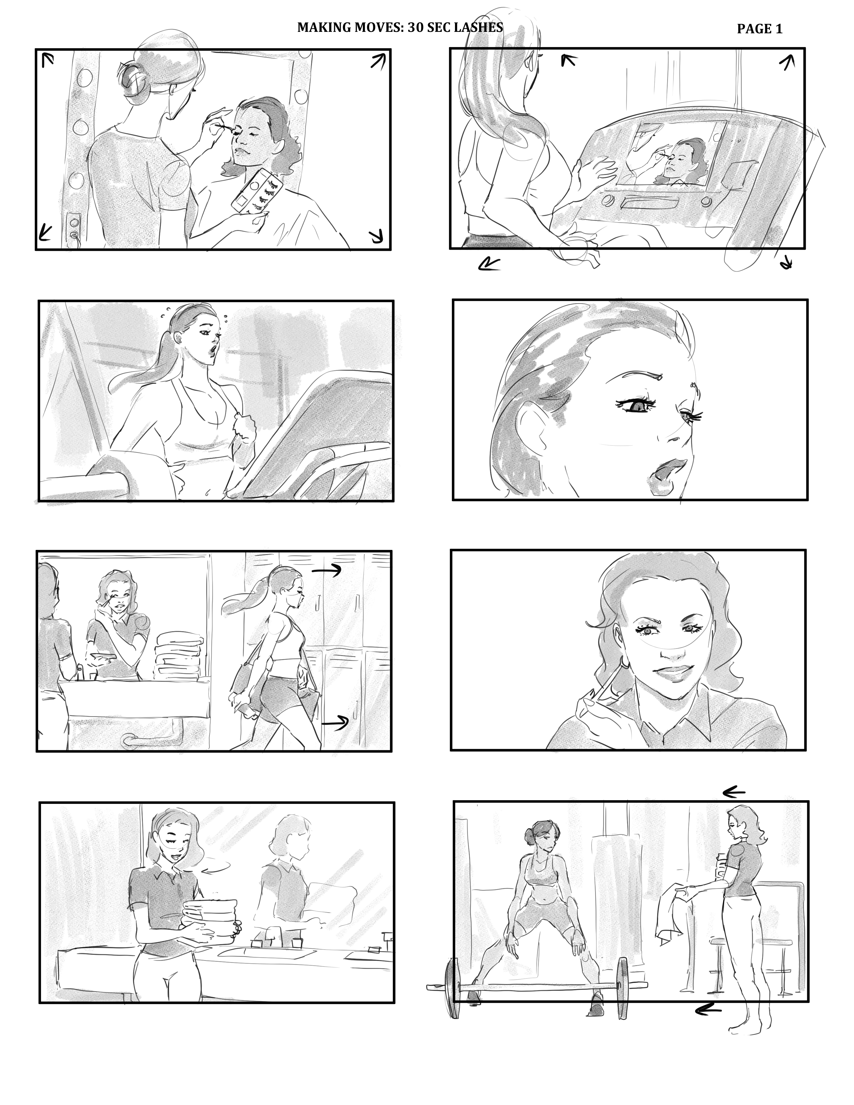 imPRESS Storyboards – Making Moves 30 Sec Lashes Draft 1